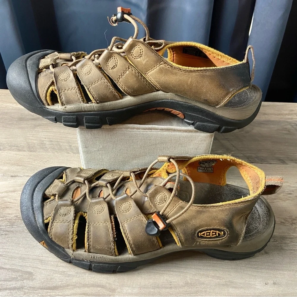 Keen Newport Brown Leather Sandal Waterproof‎ Outdoor Hiking Men's 10.5